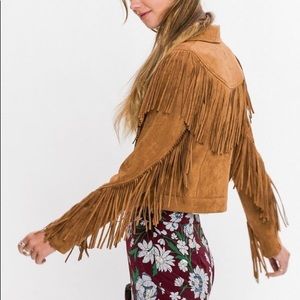 Revival Fringe Faux Suede Jacket